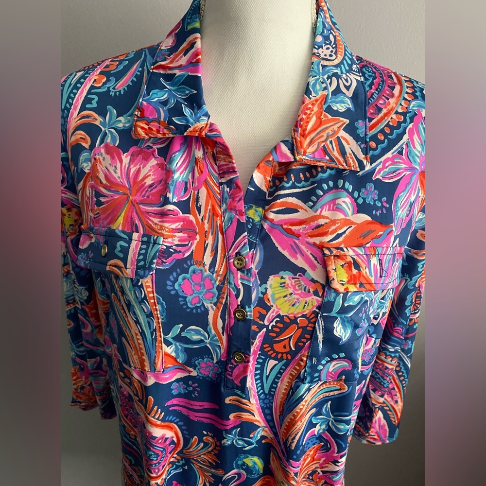 Stella Parker Shift Dress with Collar Long Sleeves Size Large NWT - Picture 2 of 7